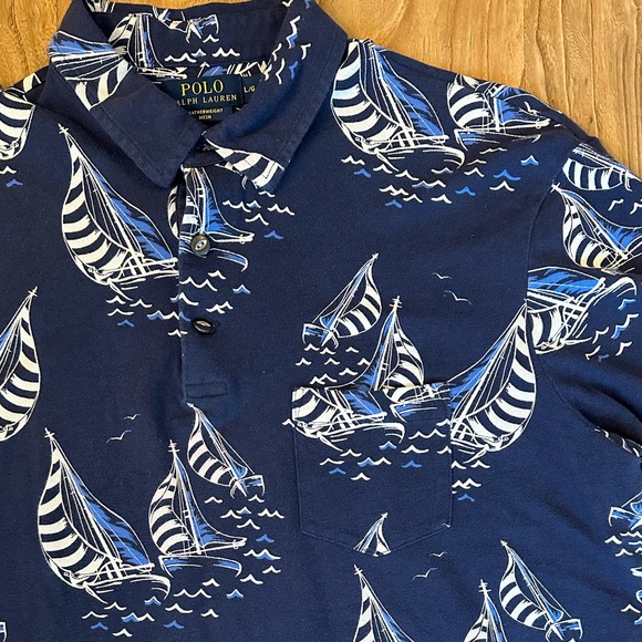 **POLO RALPH LAUREN** featherweight nautical polo SIZE LARGE - Picture 3 of 5